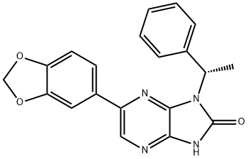 2H-IMidazo[4,5-b]pyrazin-2-one, 6-(1,3-benzodioxol-5-yl)-1,3-dihydro-1-[(1S)-1-phenylethyl]- Structure