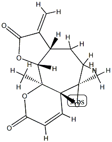 (4aR,5aR)-6,7,7aα,8,10aα,10b-Hexahydro-5a,10bβ-dimethyl-8-methylene-2H-furo[3',2':6,7]oxireno[2,3]cyclohepta[1,2-b]pyran-2,9(5aH)-dione Structure
