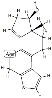 A-nor-3,7-bisthiaestra-1,5(10),8,14-tetraen-17(e)-ol Structure