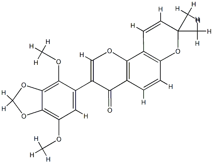 3-(2,5-Dimethoxy-3,4-methylenedioxyphenyl)-8,8-dimethyl-4H,8H-benzo[1,2-b:3,4-b']dipyran-4-one Structure