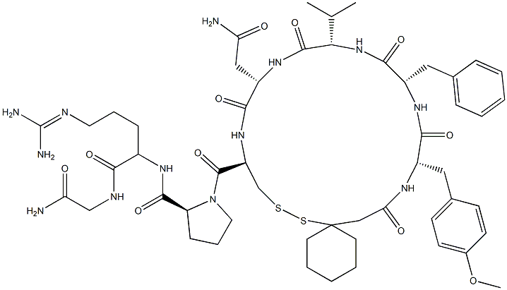 argipressin, beta-mercapto beta,beta-cyclopentamethylenepropionic acid(1)-O-methyl-Tyr(2)-Val(4)- Structure