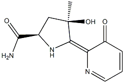 (2R)-3,4-Dihydro-4β-hydroxy-5-(3-hydroxypyridin-2-yl)-4-methyl-2H-pyrrole-2β-carboxamide 구조식 이미지
