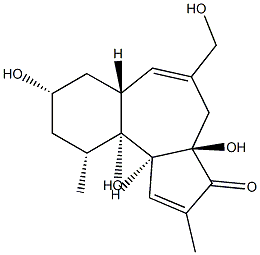 3a,8,10a-Trihydroxy-5-(hydroxymethyl)-2,10-dimethyl-4,6a,7,8,9,10,10a, 10b-octahydrobenzo[e]azulen-3(3ah)-one 구조식 이미지