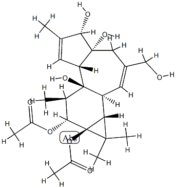 (1aR)-1aα,1bβ,4,4a,5,7aα,7b,8,9,9a-Decahydro-3-hydroxymethyl-1,1,6,8α-tetramethyl-1H-cyclopropa[3,4]benz[1,2-e]azulene-4aβ,5β,7bα,9β,9aα-pentol 9,9a-diacetate 구조식 이미지