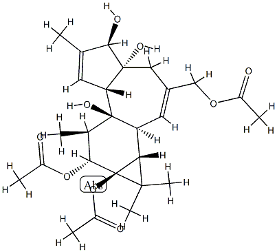 (1aR)-3-(Acetyloxy)methyl-1aα,1bβ,4,4a,5,7aα,7b,8,9,9a-decahydro-1,1,6,8α-tetramethyl-1H-cyclopropa[3,4]benz[1,2-e]azulene-4aβ,5α,7bα,9β,9aα-pentol 9,9a-diacetate 구조식 이미지