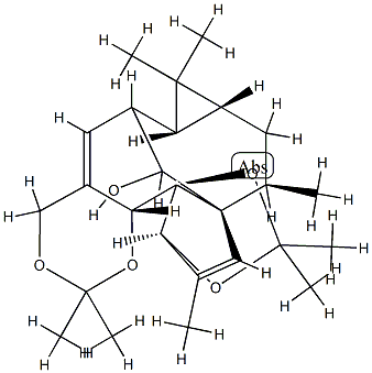 (1aR,7bS)-1aα,2,7aα,13,14,14aα-Hexahydro-1,1,6,6,9,9,11,13α-octamethyl-10aαH-2α,12aα-methano-1H,4H-cyclopropa[5,6][1,3]dioxolo[2',3']cyclopenta[1',2':9,10]cyclodeca[1,2-d][1,3]dioxin-15-ol Structure