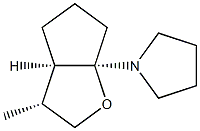 Pyrrolidine, 1-[(3R,3aR,6aR)-hexahydro-3-methyl-6aH-cyclopenta[b]furan-6a-yl]-, rel- (9CI) Structure