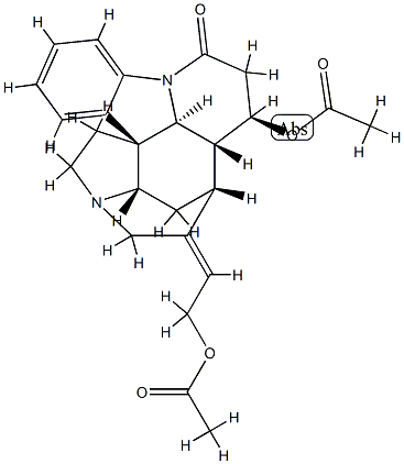 (12R)-12α-Acetyloxy-24-acetyl-12,24-secostrychnidin-10-one 구조식 이미지