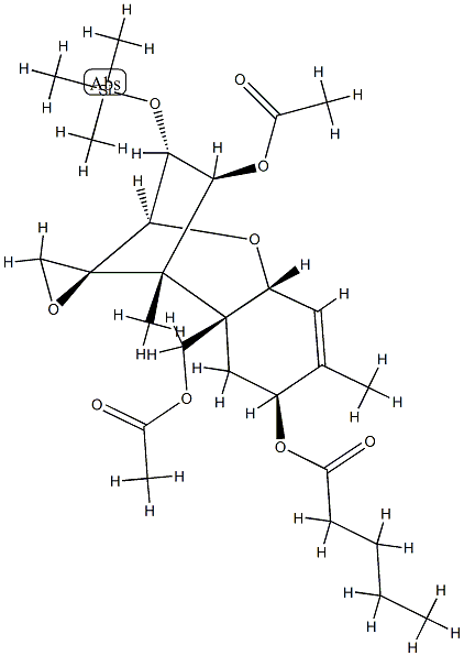 12,13-Epoxy-3α-[(trimethylsilyl)oxy]trichothec-9-ene-4β,8α,15-triol 4,15-diacetate 8-(4-methylbutanoate) 구조식 이미지