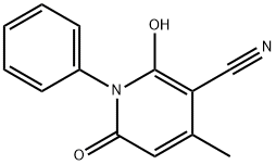 3-Pyridinecarbonitrile,1,6-dihydro-2-hydroxy-4-methyl-6-oxo-1-phenyl-(9CI) 구조식 이미지