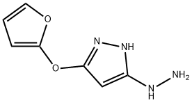 1H-Pyrazole,3-(2-furanyloxy)-5-hydrazino-(9CI) Structure