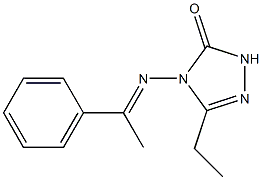 3H-1,2,4-Triazol-3-one,5-ethyl-2,4-dihydro-4-[(1-phenylethylidene)amino]-(9CI) Structure