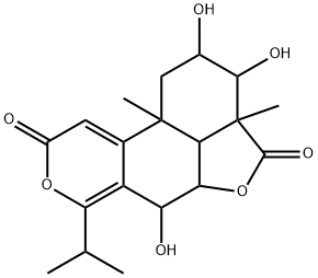 1,2,3,3a,5a,6,10b,10c-Octahydro-2,3,6-trihydroxy-3a,10b-dimethyl-7-isopropyl-4H,9H-furo[2',3',4':4,5]naphtho[2,1-c]pyran-4,9-dione Structure