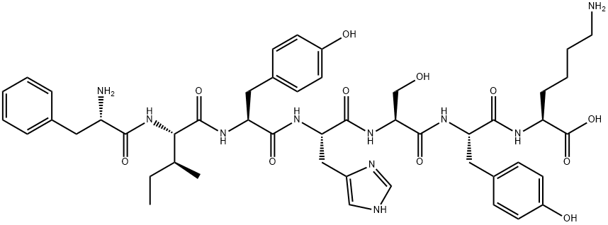 H-페닐알라닐-이소류실-티로실-히스티딜-세릴-티로실-라이신 구조식 이미지