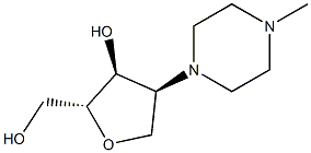 D-Ribitol, 1,4-anhydro-2-deoxy-2-(4-methyl-1-piperazinyl)- (9CI) 구조식 이미지