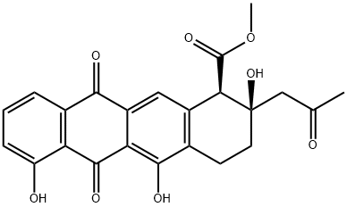 (1R)-1,2,3,4,6,11-Hexahydro-2α,5,7-trihydroxy-6,11-dioxo-2-(2-oxopropyl)-1β-naphthacenecarboxylic acid methyl ester Structure