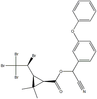 (1R,3S)-2,2-Dimethyl-3-(1,2,2,2-tetrabromoethyl)cyclopropanecarboxylic acid (S)-α-cyano-3-phenoxybenzyl ester Structure