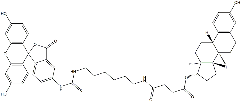 N-(estradiol-17 beta-succinylaminohexyl)-N'-fluoresceinyl-thiourea Structure