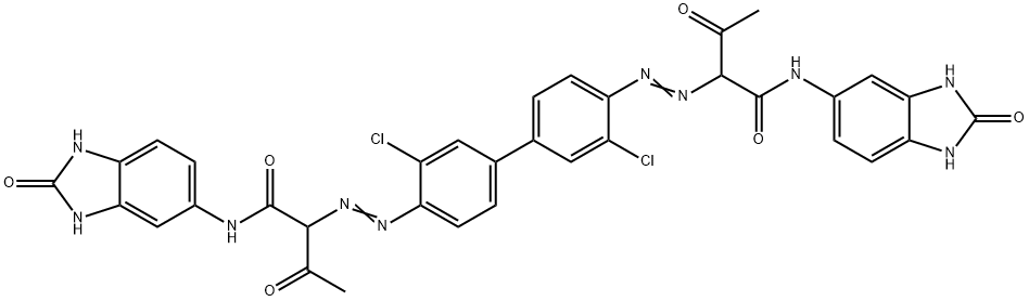 Butanamide, 2,2-(3,3-dichloro1,1-biphenyl-4,4-diyl)bis(azo)bisN-(2,3-dihydro-2-oxo-1H-benzimidazol-5-yl)-3-oxo- Structure