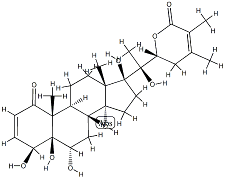 (17S,22R)-4β,5,6α,14,17,20,22-Heptahydroxy-1-oxo-5β-ergosta-2,24-dien-26-oic acid 26,22-lactone Structure