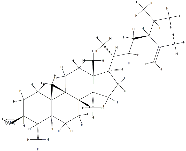 4α,14α,28-Trimethyl-9β,19-cyclo-5α-stigmast-25-en-3β-ol Structure