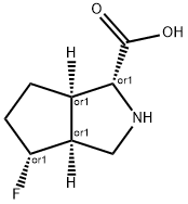 사이클로펜타[c]피롤-1-카복실산,4-플루오로옥타하이드로-,(1R,3aS,4R,6aR)-rel-(9CI) 구조식 이미지