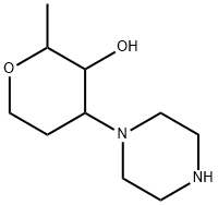 2H-Pyran-3-ol,tetrahydro-2-methyl-4-(1-piperazinyl)-(9CI) 구조식 이미지