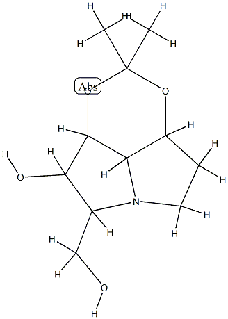 5H-1,3-Dioxino[4,5,6-gh]pyrrolizine-5-methanol,hexahydro-4-hydroxy-2,2-dimethyl-,[3aS-(3aalpha,4bta,5alpha,8aalpha,8balpha)]-(9CI) Structure