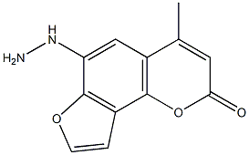 2H-Furo[2,3-h]-1-benzopyran-2-one,6-hydrazino-4-methyl-(9CI) Structure