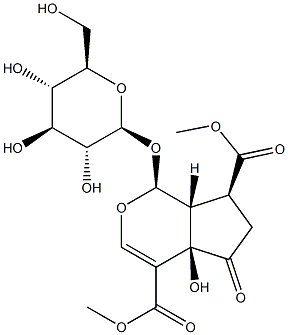 (1S)-1-(β-D-Glucopyranosyloxy)-1,4a,5,6,7,7aα-hexahydro-4aα-hydroxy-5-oxocyclopenta[c]pyran-4,7α-dicarboxylic acid dimethyl ester Structure