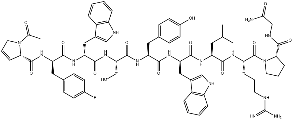 AC-3,4-DEHYDRO-PRO1,D-P-F-PHE2-D-*TRP3,6 -LUTEINIZIN Structure