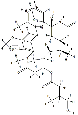 Maytansine, O3-de2-(acetylmethylamino)-1-oxopropyl-O3-(4-hydroxy-3-methyl-1-oxobutyl)- 구조식 이미지