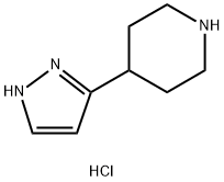 Piperidine, 4-(1H-pyrazol-3-yl)-, hydrochloride (1:1) Structure