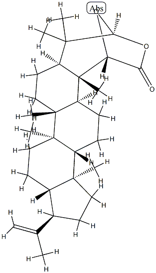 (21R)-3α-Hydroxy-2-oxa-A'-neogammacer-22(29)-ene-1α-carboxylic acid 1,3-lactone 구조식 이미지