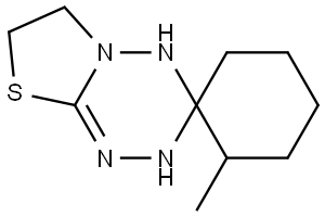 Spiro[cyclohexane-1,3(4H)-[2H]thiazolo[3,2-b][1,2,4,5]tetrazine], 6,7-dihydro-2-methyl- (9CI) Structure