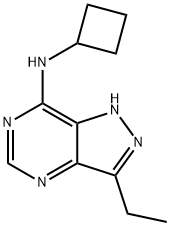 1H-Pyrazolo[4,3-d]pyrimidin-7-amine,N-cyclobutyl-3-ethyl-(9CI) Structure