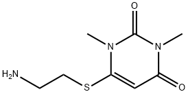 2,4(1H,3H)-Pyrimidinedione,6-[(2-aminoethyl)thio]-1,3-dimethyl-(9CI) 구조식 이미지