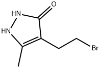 3H-Pyrazol-3-one,4-(2-bromoethyl)-1,2-dihydro-5-methyl-(9CI) 구조식 이미지
