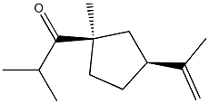 1-Propanone,2-methyl-1-[(1R,3S)-1-methyl-3-(1-methylethenyl)cyclopentyl]-(9CI) Structure