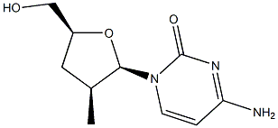 2(1H)-Pyrimidinone,4-amino-1-(2,3-dideoxy-2-methyl-bta-D-threo-pentofuranosyl)-(9CI) Structure