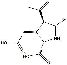 3-Pyrrolidineaceticacid,2-carboxy-5-methyl-4-(1-methylethenyl)-,(2R,3R,4R,5R)-rel-(9CI) Structure