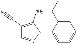 1H-Pyrazole-4-carbonitrile,5-amino-1-(2-ethylphenyl)-(9CI) 구조식 이미지