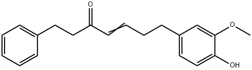 7-(4''-hydroxy-3''-methoxyphenyl)-1-phenyl-4E-heptene-3-one 구조식 이미지