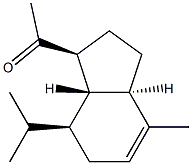 1-[(2,3,3aα,6,7,7aβ-Hexahydro-4-methyl-7β-isopropyl-1H-indene)-1β-yl]ethanone 구조식 이미지