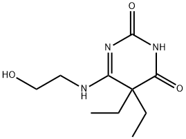 2,4(3H,5H)-Pyrimidinedione,5,5-diethyl-6-[(2-hydroxyethyl)amino]-(9CI) 구조식 이미지