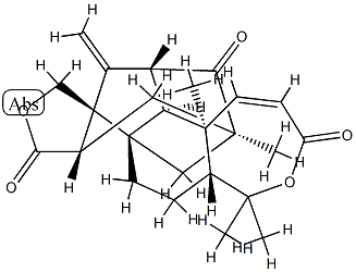 (5aR,7aS,13aS)-5,5aβ,6,7,8,9,10,10aβ,14,15,15aα,15b-Dodecahydro-5,5,9,15bα-tetramethyl-14-methylene-9α,15α-methano-3H,11H-furo[3',4':3a,4]indeno[1,7a-g][2]benzoxepin-3,11,16-trione 구조식 이미지