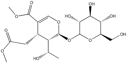 (2S)-2β-(β-D-Glucopyranosyloxy)-3,4-dihydro-3α-[(S)-1-hydroxyethyl]-5-methoxycarbonyl-2H-pyran-4α-acetic acid methyl ester Structure