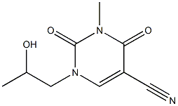 5-Pyrimidinecarbonitrile,1,2,3,4-tetrahydro-1-(2-hydroxypropyl)-3-methyl-2,4-dioxo-(9CI) Structure