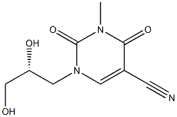 5-Pyrimidinecarbonitrile,1-[(2R)-2,3-dihydroxypropyl]-1,2,3,4-tetrahydro-3-methyl-2,4-dioxo-(9CI) 구조식 이미지