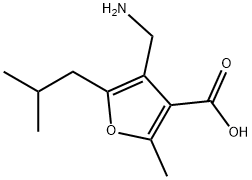 3-Furancarboxylicacid,4-(aminomethyl)-2-methyl-5-(2-methylpropyl)-(9CI) Structure